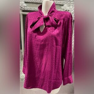 Loft Fuchsia Leopard Print Blouse